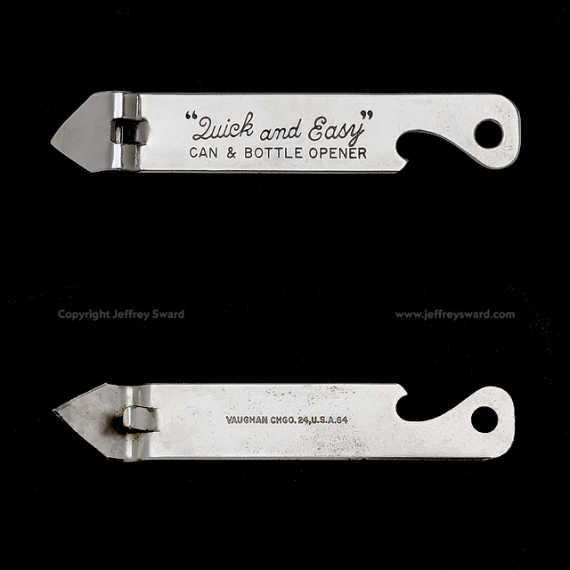 Quick and Easy Can and Bottle Opener manufactured by the Vaughan Novelty Manufacturing Company in Chicago Simplicity Photograph by Jeffrey Sward